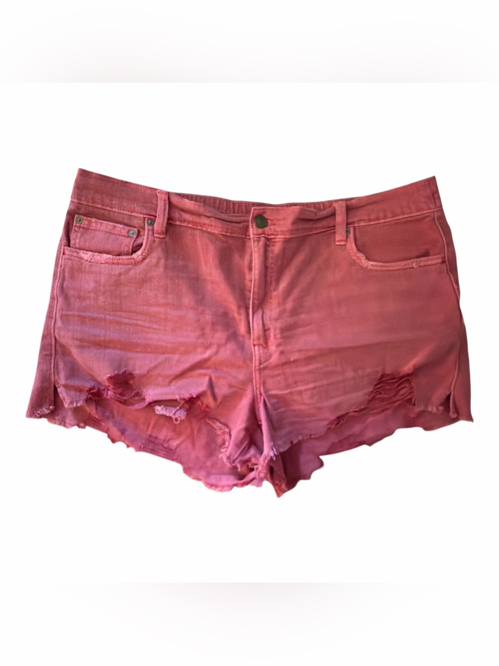 Aerie Distressed Pink Denim Shorts